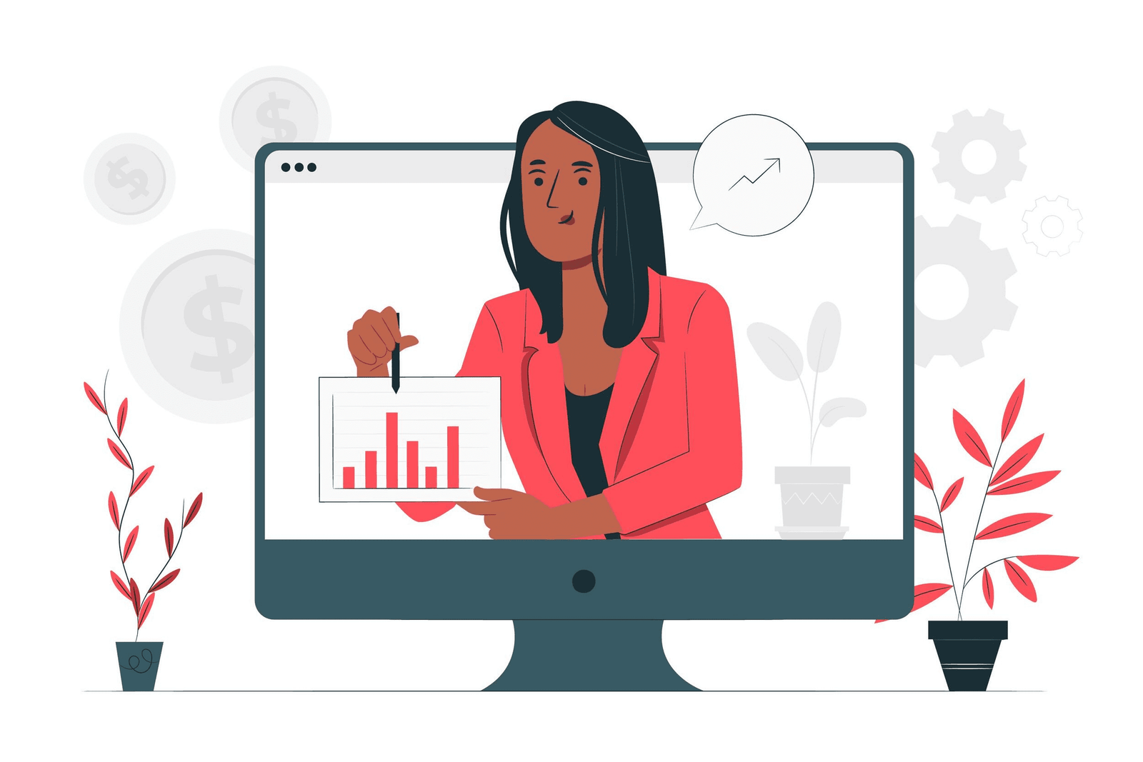 Ilustração da Consultoria Data Analytics e Data Science em vetor.
