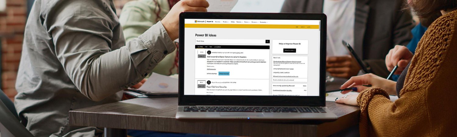 Atualizações de melhoria do site do Power BI Ideas